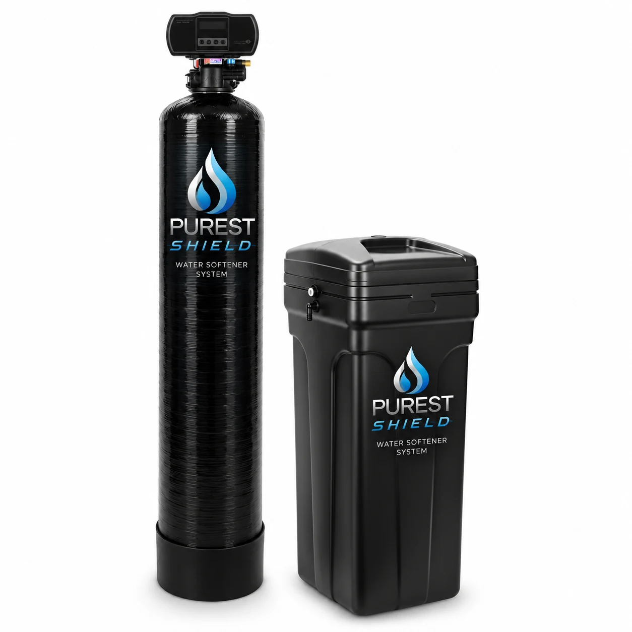 PurestShield water softener with its brine tank